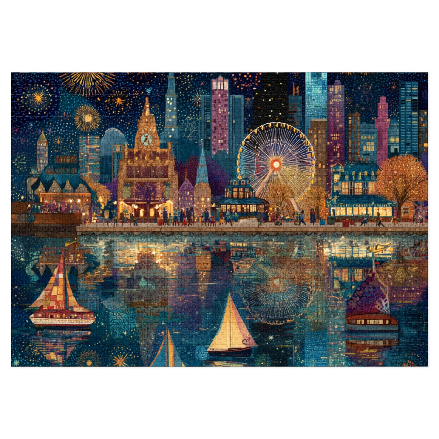 Seattle Skyline Puzzle – A Whimsical Jigsaw Puzzle with Tin