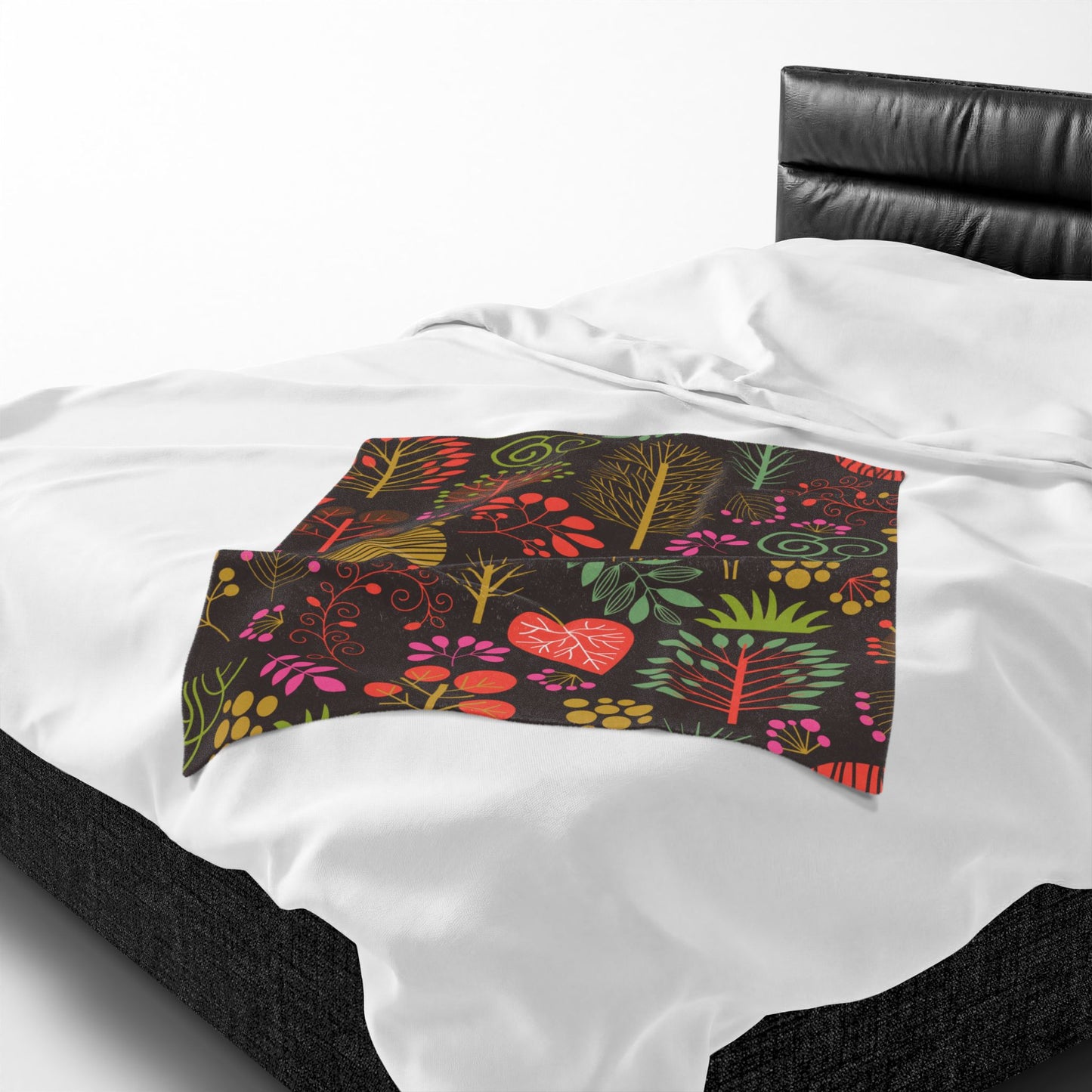 Floral Forest Velveteen Plush Blanket