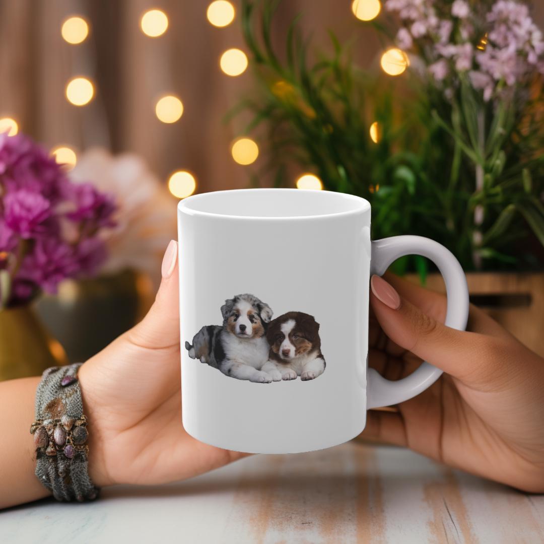 Australian Shepherd Mug | Cute Dog Coffee & Tea Cup for Aussie Lovers, 11oz Ceramic Mug, Aussie Lover Gift