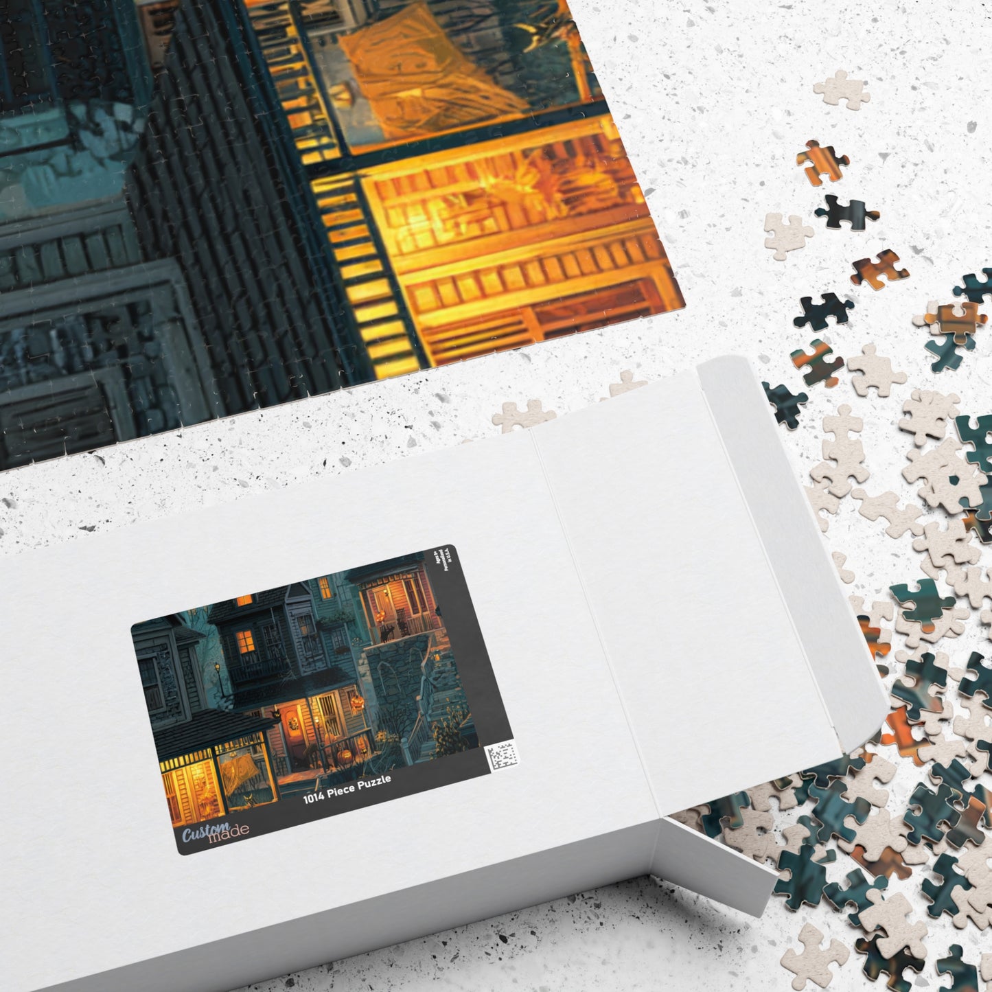 Creepy Town on Halloween Night Puzzle, Spooky Haunted Jigsaw for Family Game Night & Seasonal Fun, 110-1014 Piece Jigsaw Puzzle