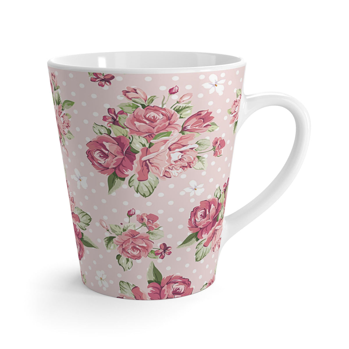 Blush Bloom Latte Mug - Pink Floral Coffee Cup, Cozy Sips, Stylish Moments, 12 oz Mug, Gift for Her