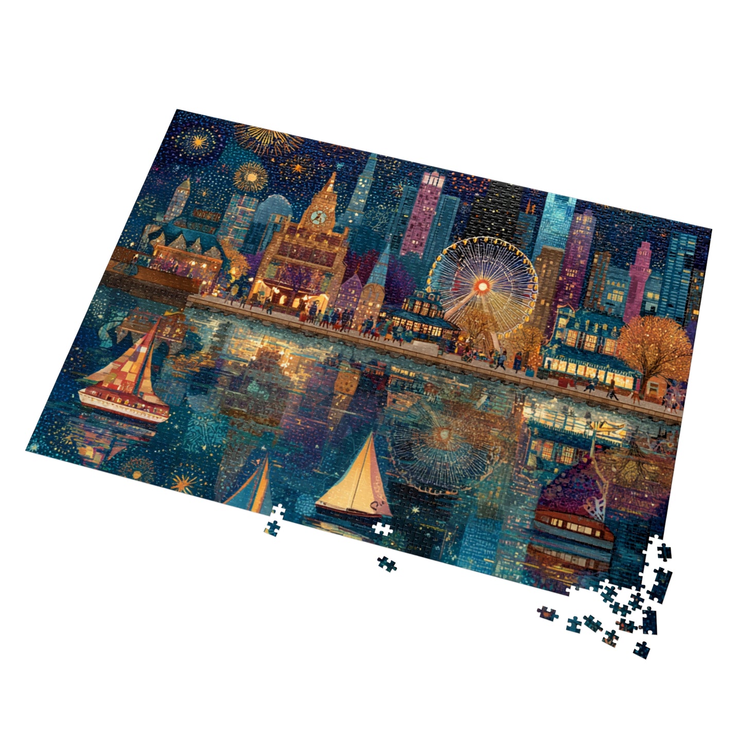 Seattle Skyline Puzzle – A Whimsical Jigsaw Puzzle with Tin