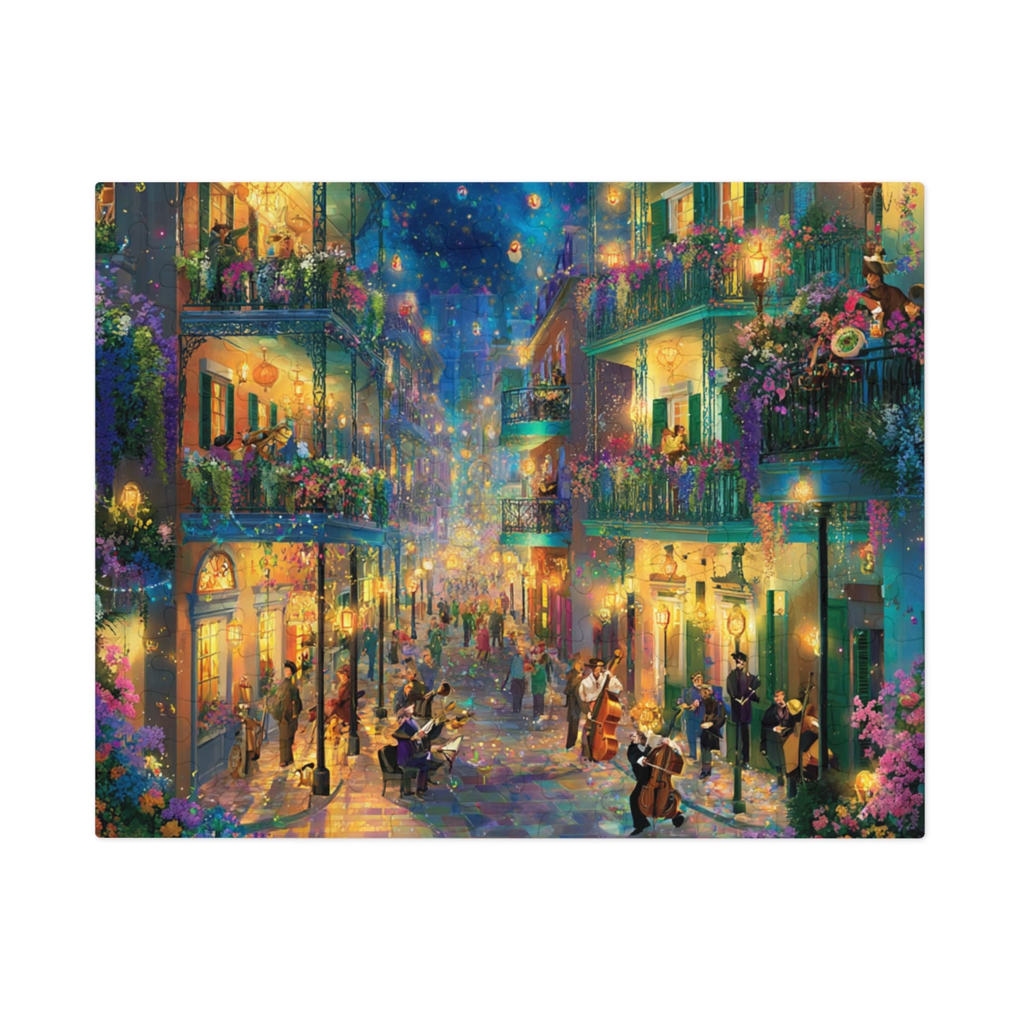 New Orleans Jazz on the Street Jigsaw Puzzle with Tin