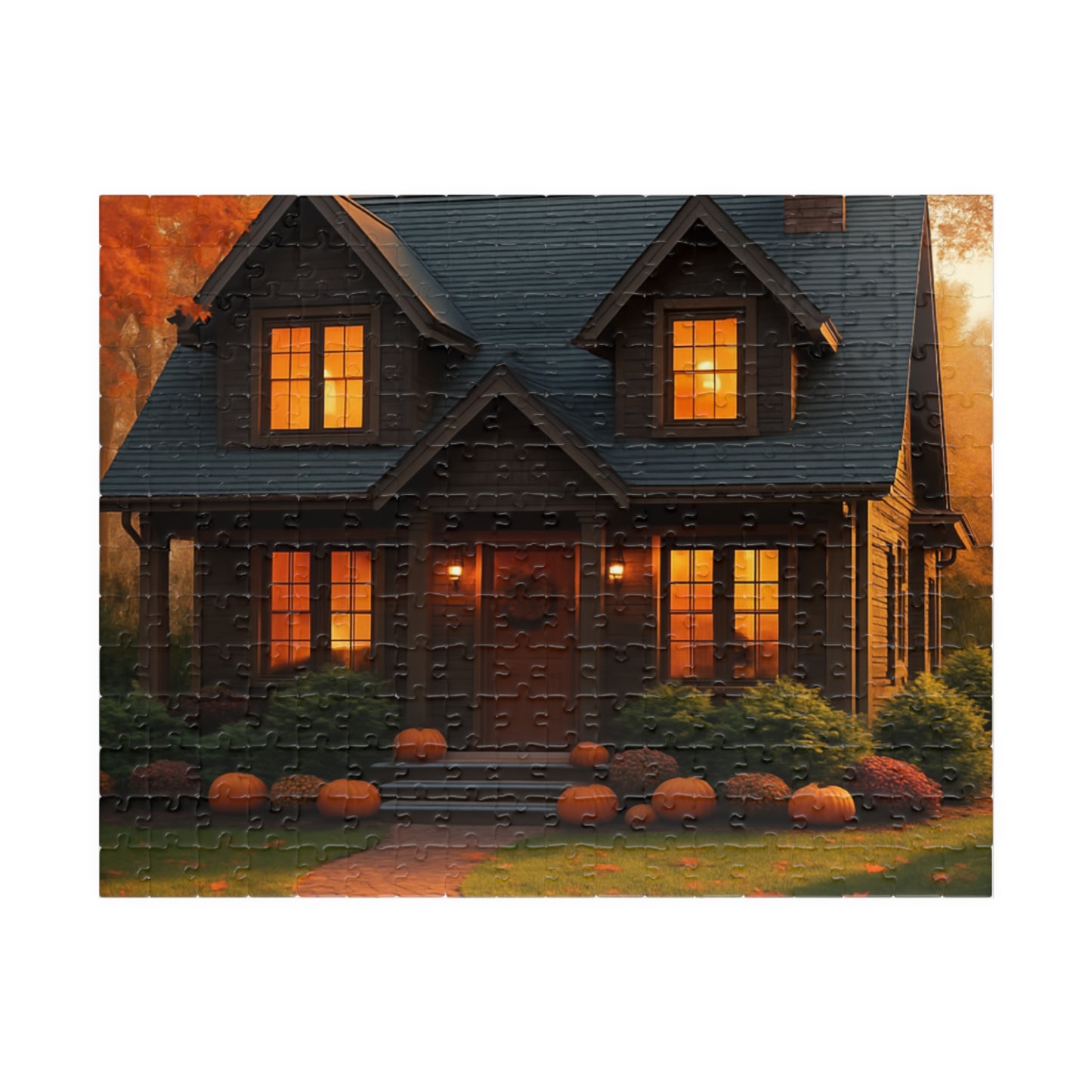 Autumn Cottage Jigsaw Puzzle – Cozy Pumpkin House 252/520/1014 pcs