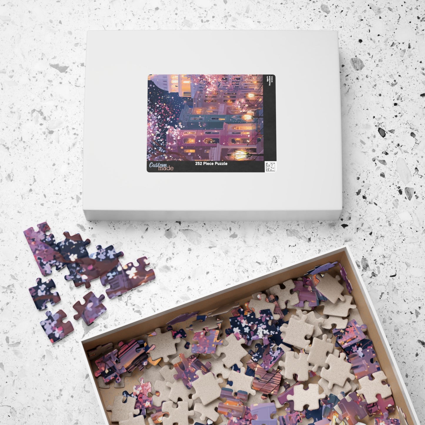 Washington DC Cherry Blossom Cityscape Puzzle — Scenic Nighttime Street 110–1014 Piece Jigsaw