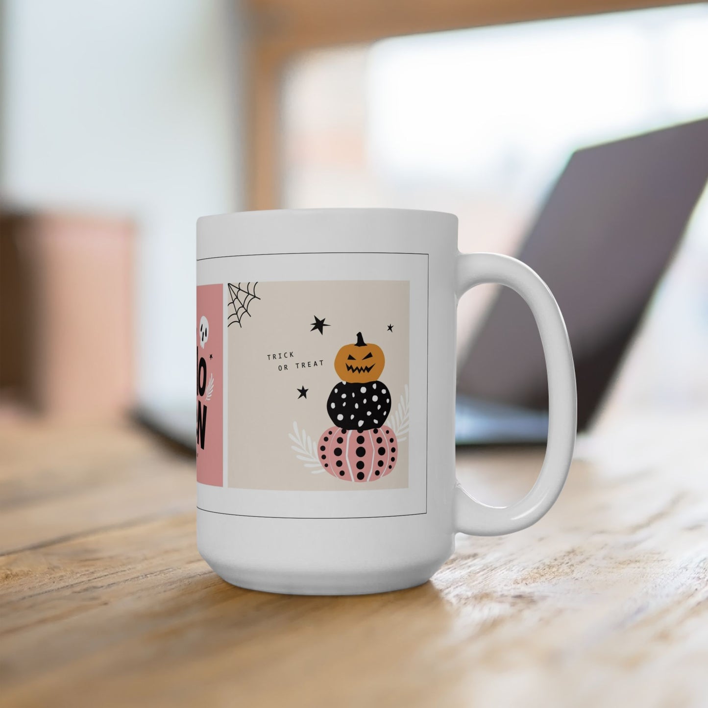 Trick or Treat Mug, Halloween Coffee & Tea Mug, Cute Pumpkin Design, 11 oz and 15 oz mugs, Perfect Halloween Gift