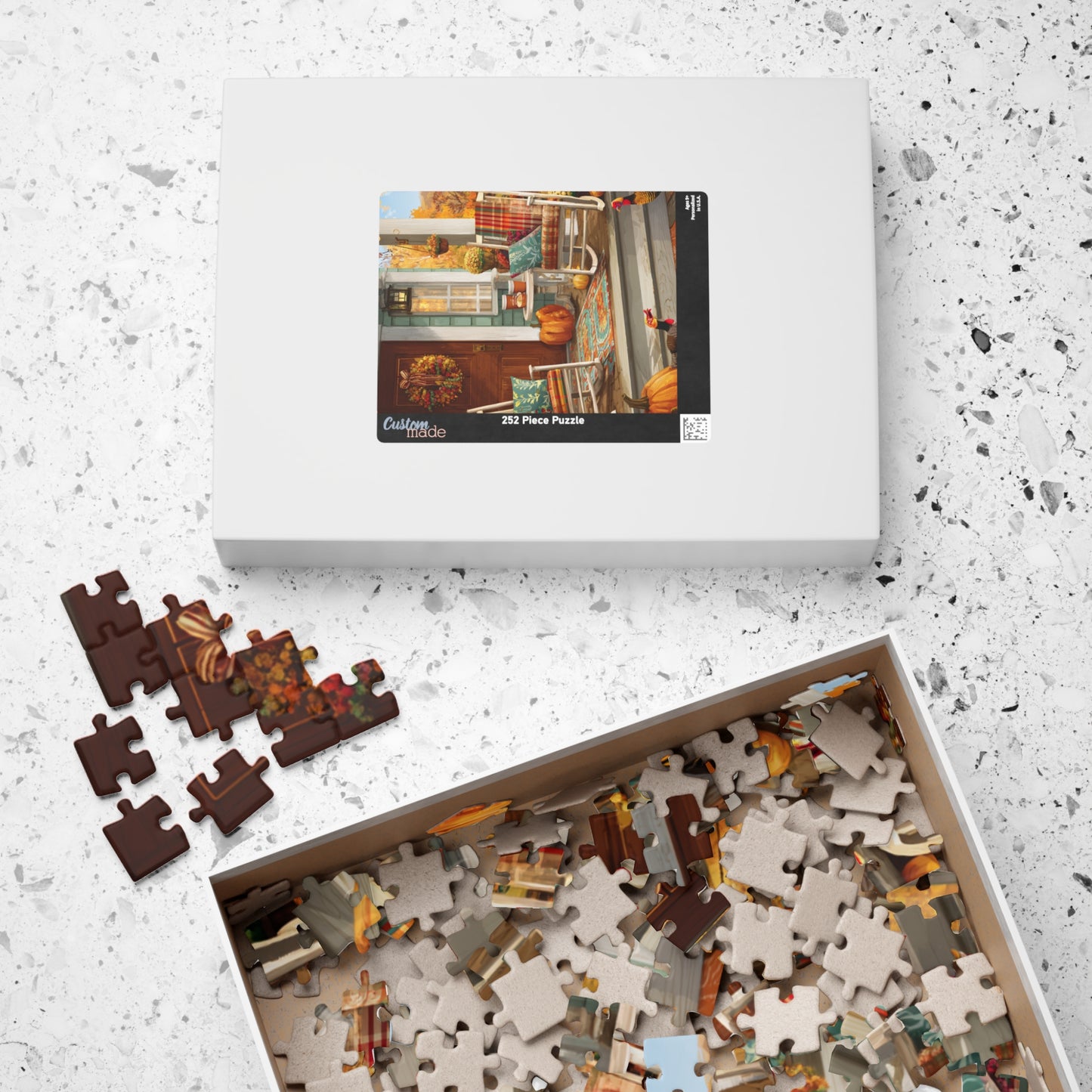 Cozy Autumn Porch Scene Jigsaw Puzzle — Fall Decor Puzzle (110/252/520/1014 pcs)