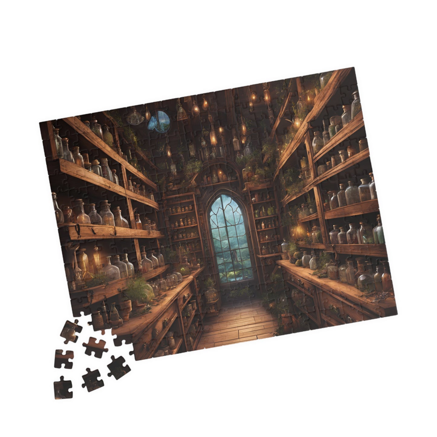 The Potion Mistresss Vault Puzzle (110, 252, 520, 1014-piece), alchemy puzzle, potion puzzle, witchy puzzle, magic puzzle,