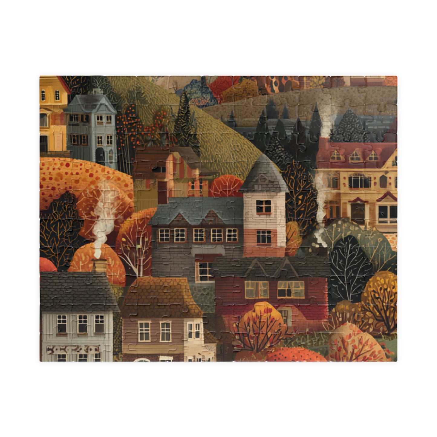 Autumn Village Jigsaw Puzzle — 110/252/520/1014-Piece Cozy Fall Landscape Puzzle