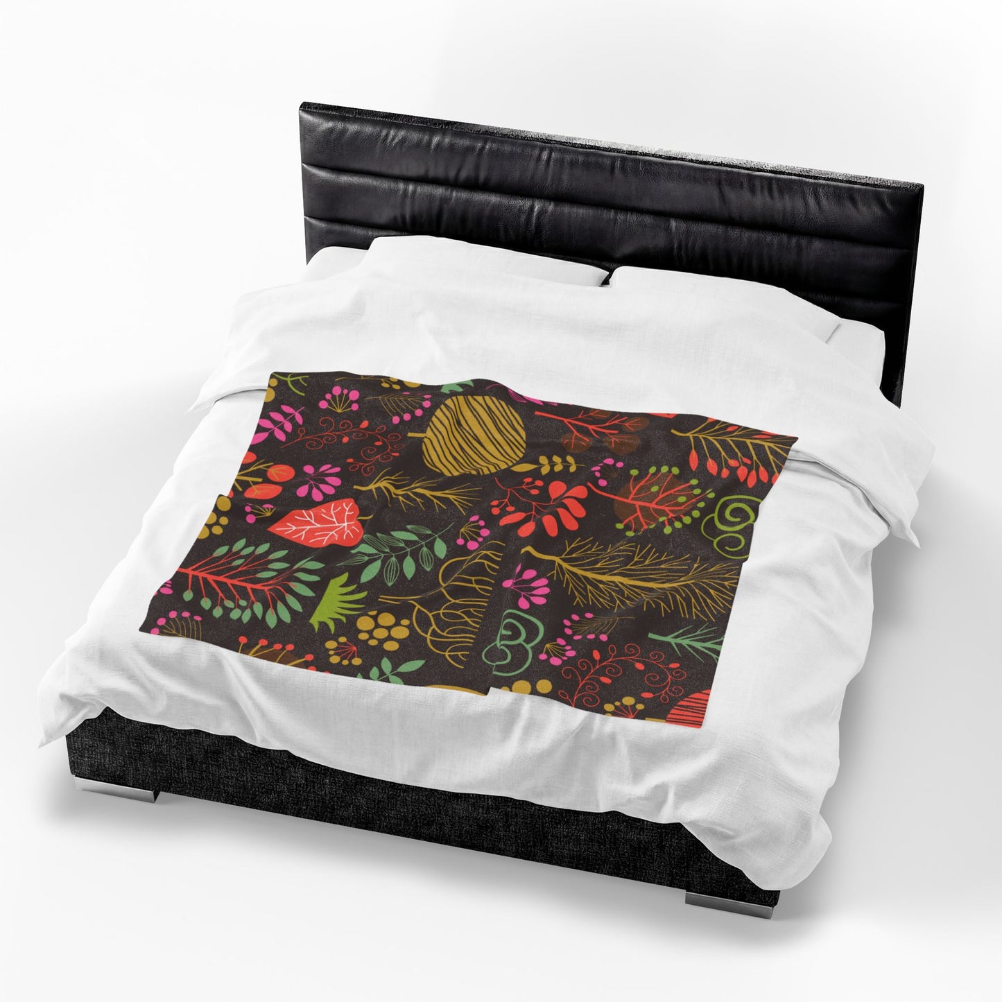 Floral Forest Velveteen Plush Blanket
