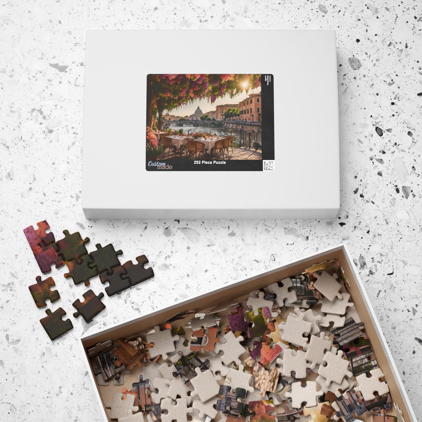 Charming Italian Restaurant Puzzle - 110, 252, 520, 1014-piece, Relaxing gift, Family fun, Perfect for puzzle lovers, Cozy