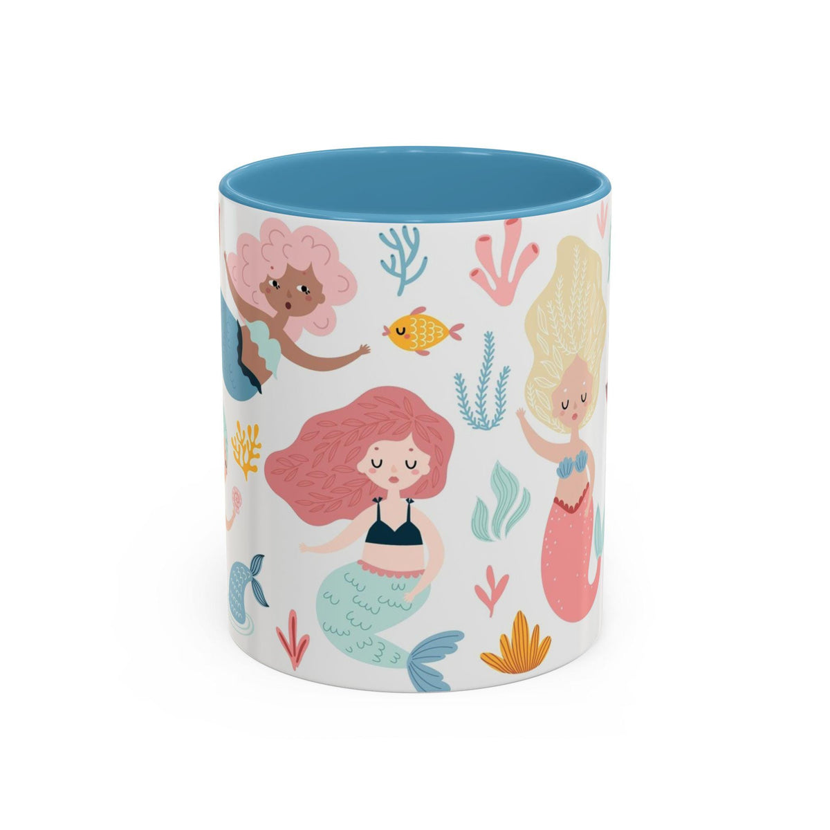 Mermaid Accent Coffee Mug - Whimsical Sea Creatures, Perfect Gift for Ocean Lovers, Cute Kitchen Decor, Tea or Coffee Mug