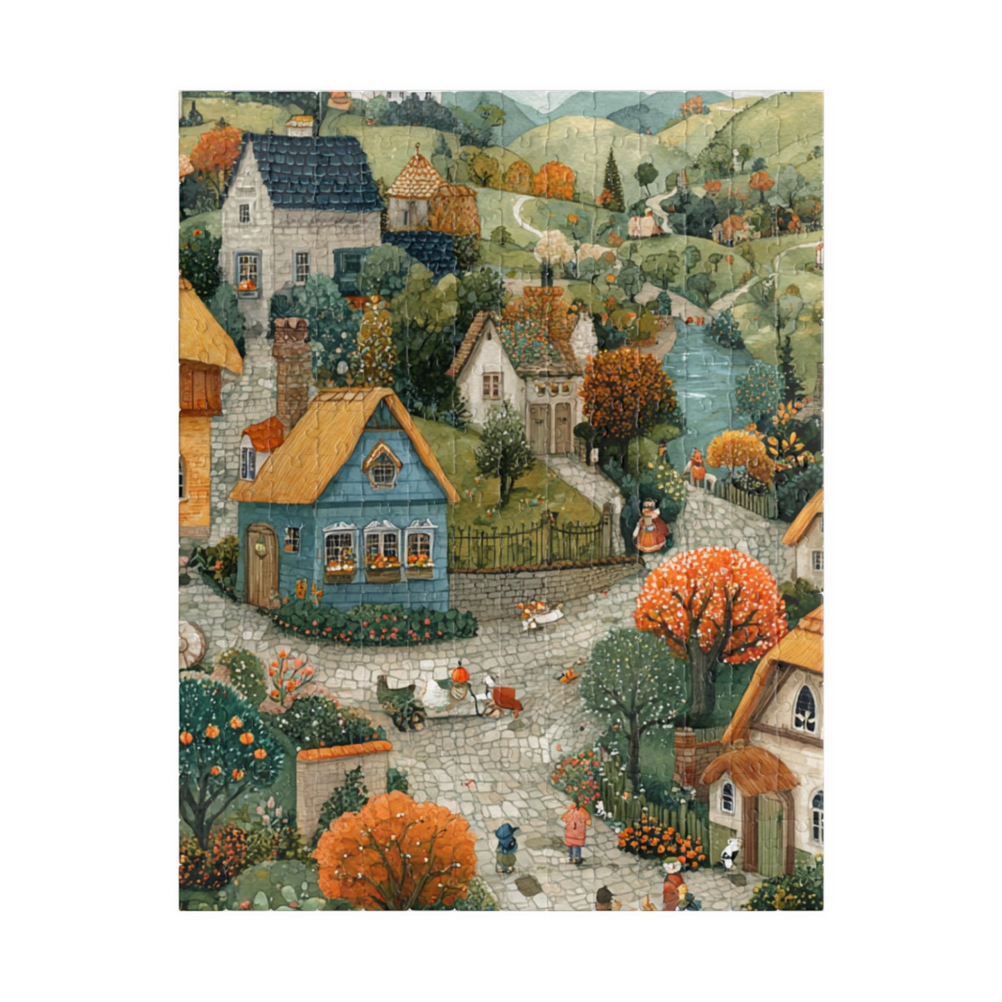 Cozy Village Countryside Jigsaw Puzzle — Autumn Scenic 110/252/520/1014 pc