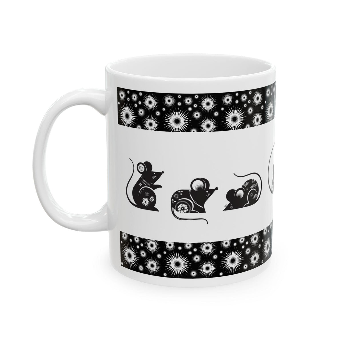 Whimsical Mouse Moments Ceramic Mug, Gift for Animal and Mouse Lovers, Perfect for Birthdays, 11oz and 15 oz Mugs