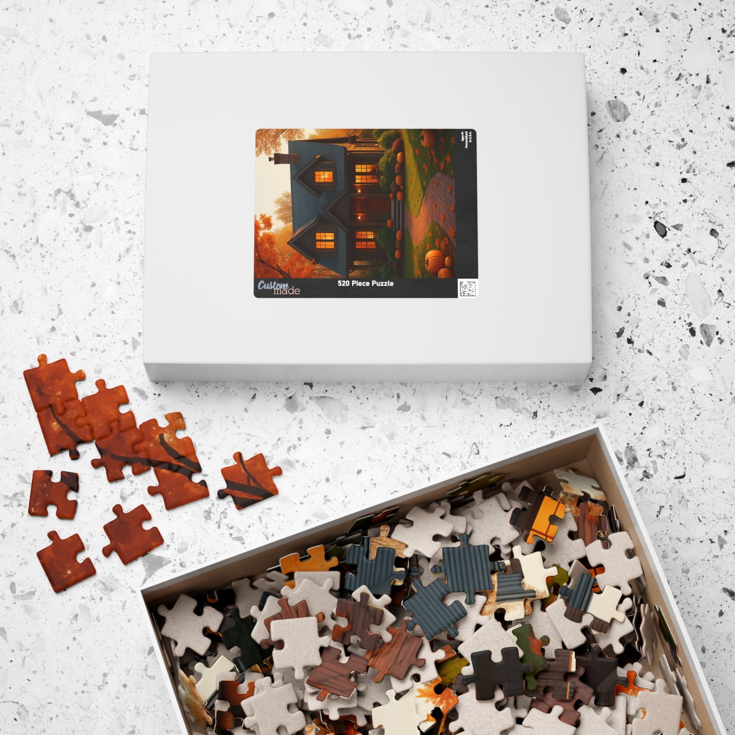 Autumn Cottage Jigsaw Puzzle – Cozy Pumpkin House 252/520/1014 pcs