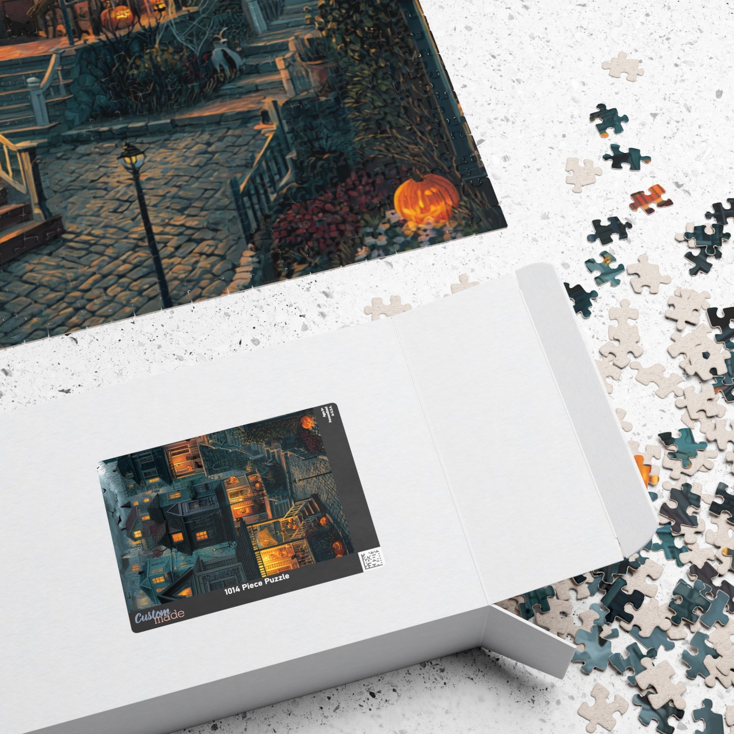 Creepy Town on Halloween Night Puzzle, Spooky Haunted Jigsaw for Family Game Night & Seasonal Fun, 110-1014 Piece Jigsaw Puzzle