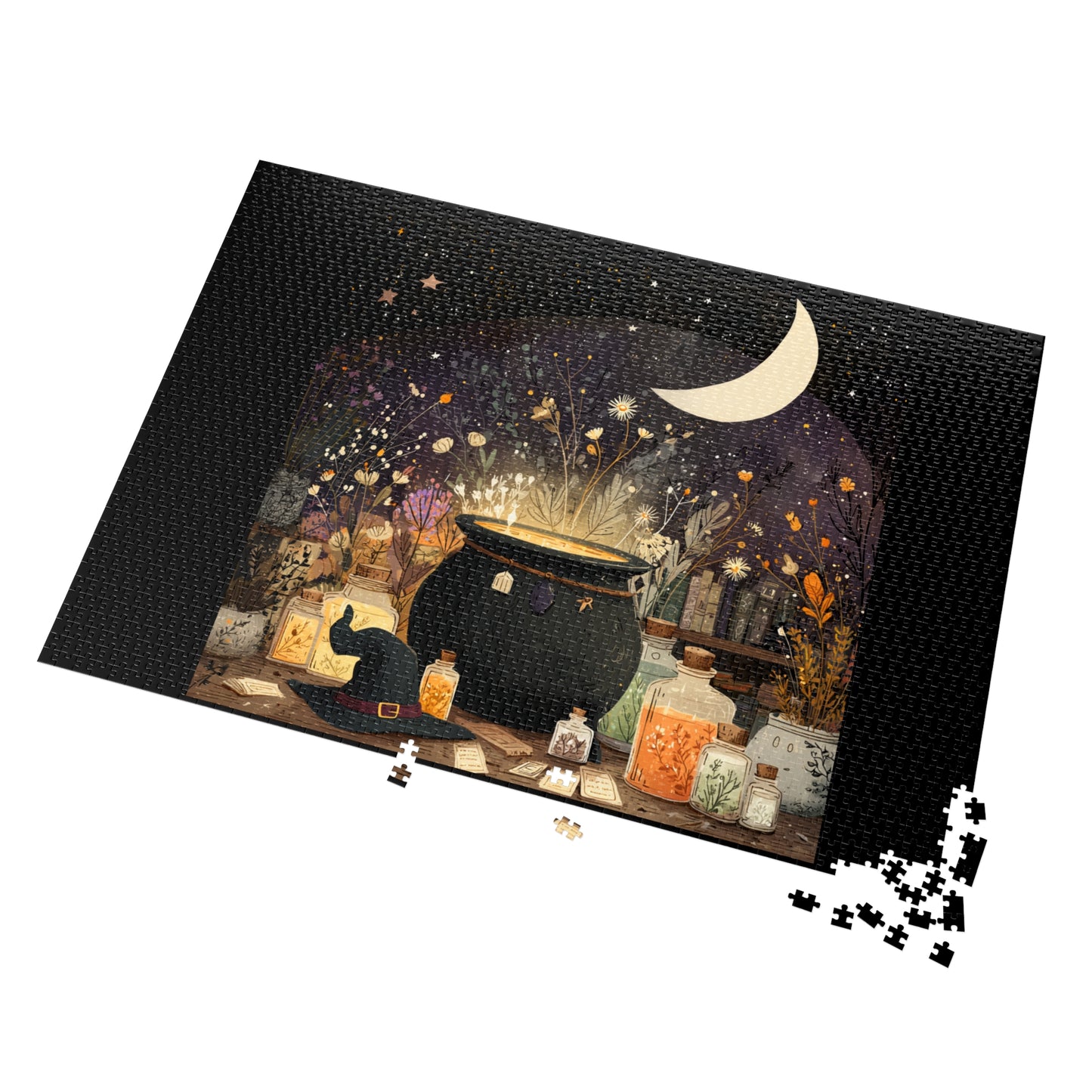 Witchs Magical Cauldron Puzzle with Tin, Bubbling Brews, Enchanted Ingredients & Spellbound Fun, Halloween Puzzle, Witch-Themed Gift