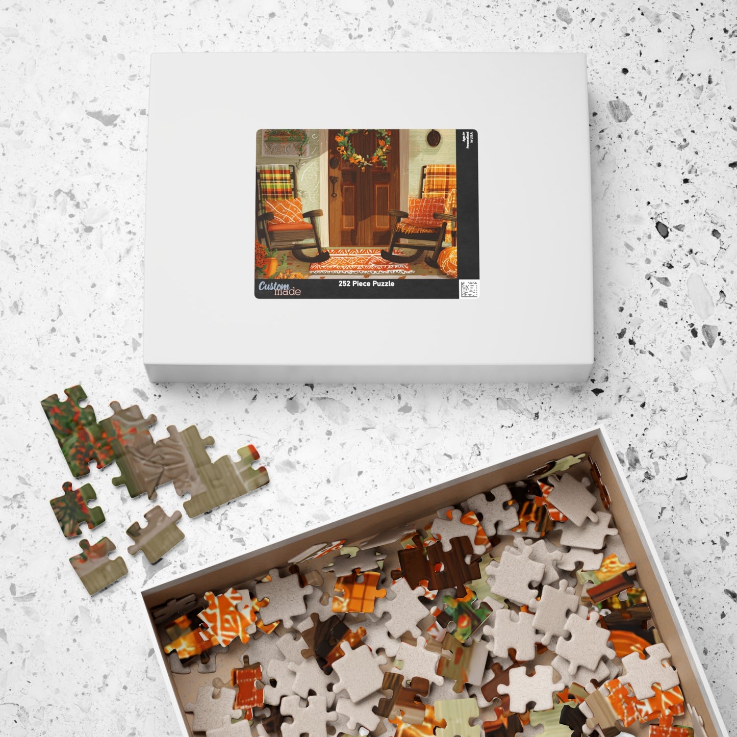 Autumn Porch Puzzle — 520/1014-Piece Fall Jigsaw with Cozy Harvest Doorway Scene