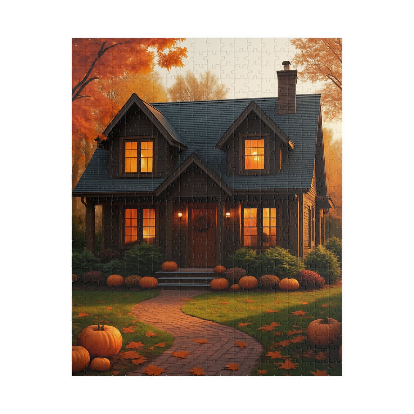 Autumn Cottage Jigsaw Puzzle – Cozy Pumpkin House 252/520/1014 pcs