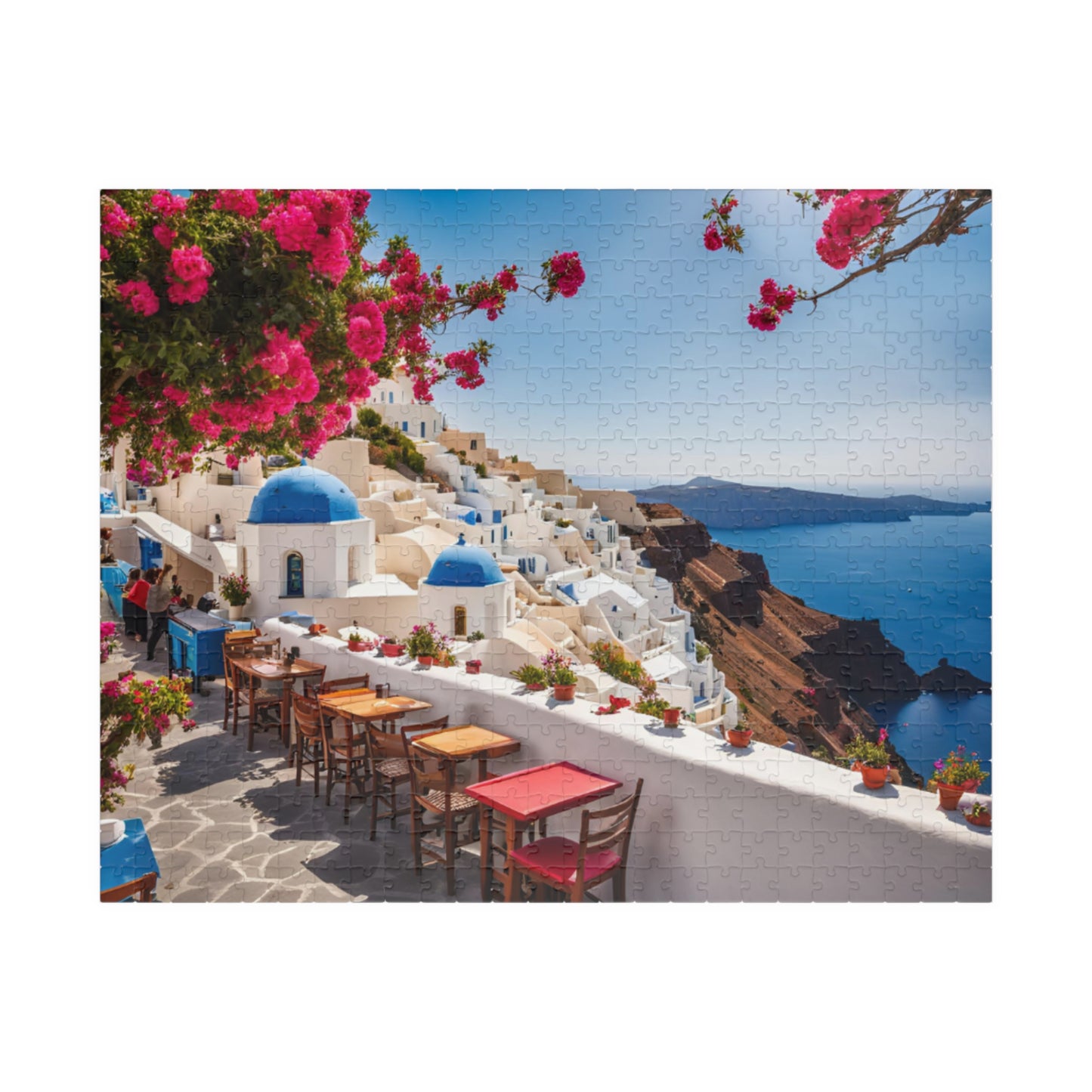 Santorini Scenic Puzzle - 110, 252, 520, 1014-piece, Perfect gift for travel lovers, Home decor, Family game night, Mindfulness activity,
