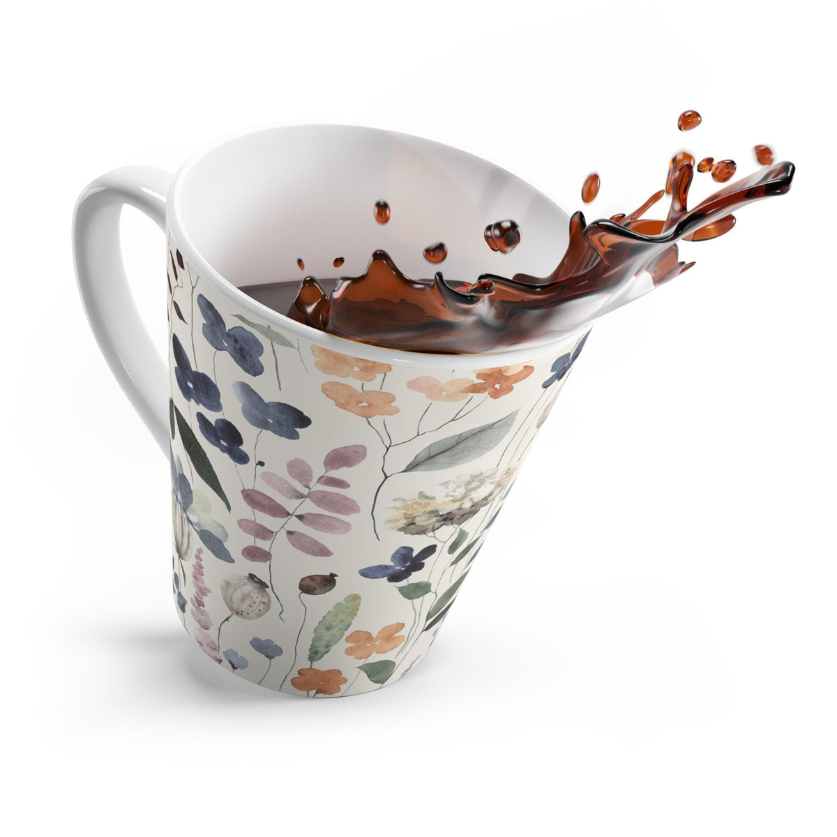 Floral Latte Mug - Elegant Coffee Cup, Gift for Her, Spring Decor, Tea Lover's Essential, Housewarming Gift