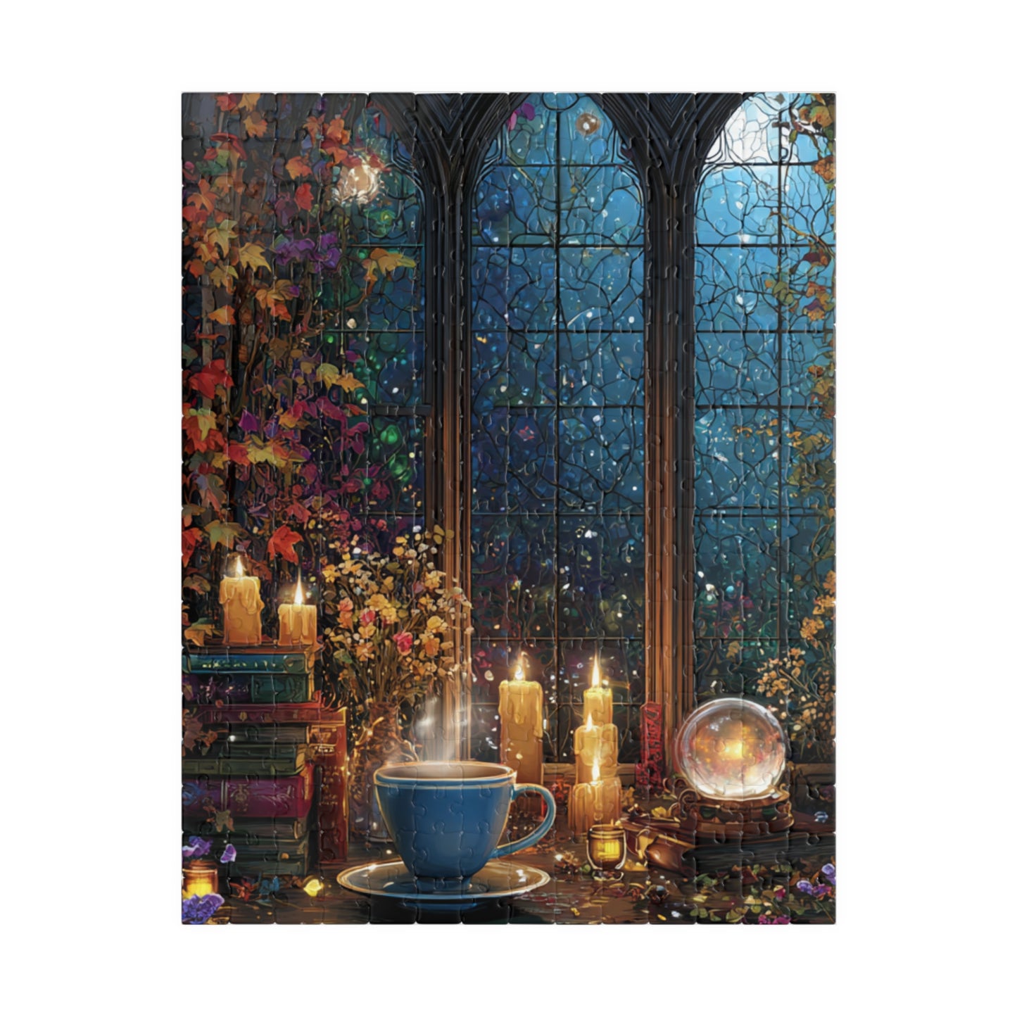 Witchs Spellcasting Sanctuary Puzzle, Crystal Ball, Enchanted Brew and Magical Mysteries Jigsaw, 110/252/520/1014-Piece