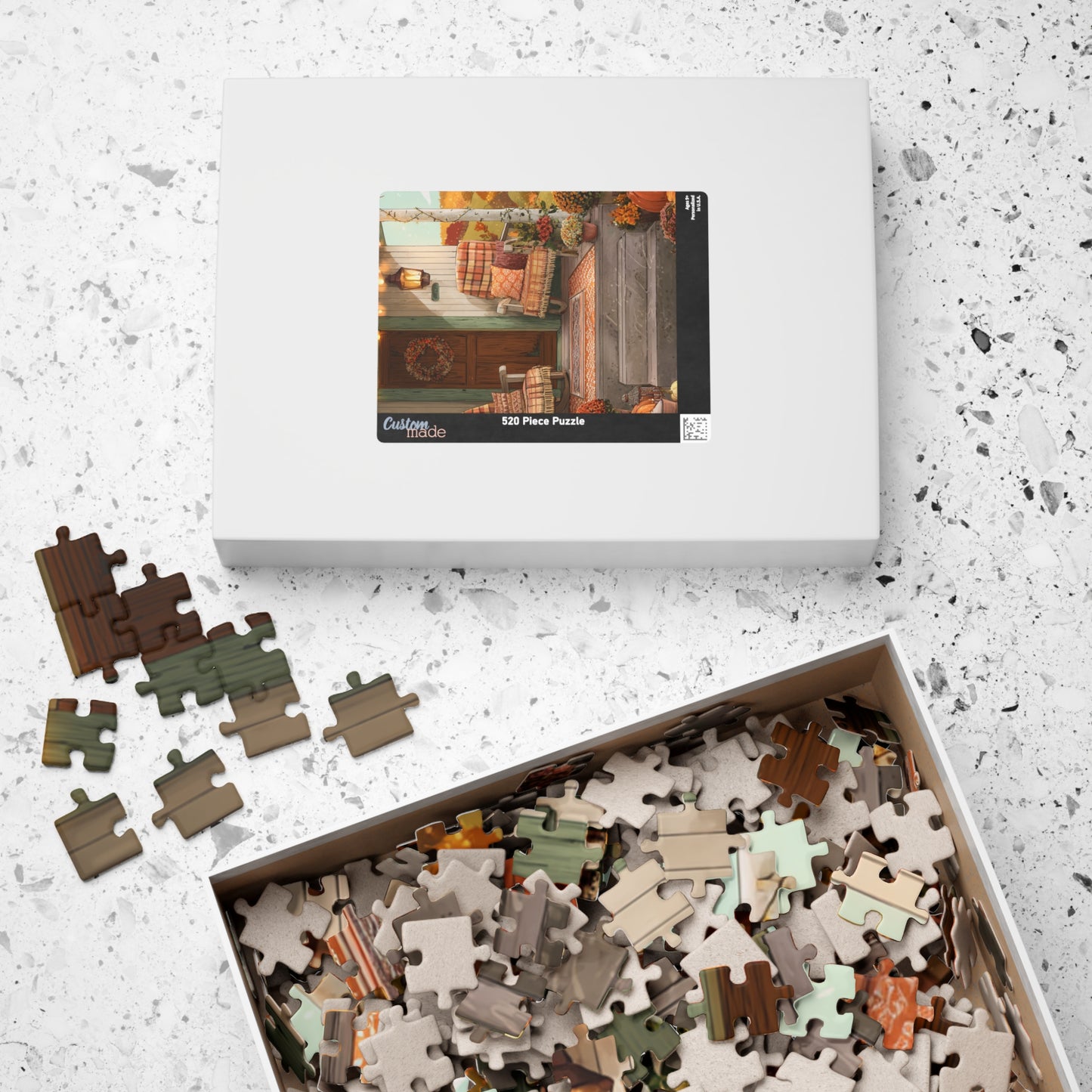 Autumn Porch Puzzle – Cozy Fall Front Porch Jigsaw (110/252/520/1014 pcs)