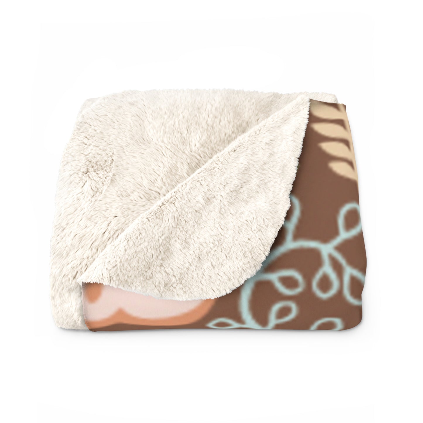 Autumn Mushroom Sherpa Blanket — Cozy Woodland Fleece Throw