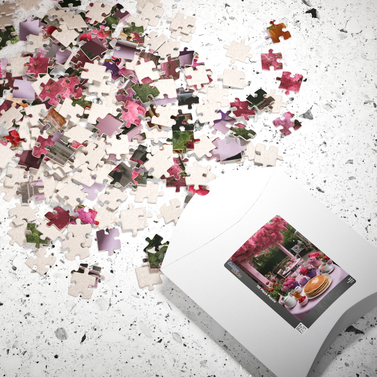 Pink Floral Café: Pancake Breakfast Bliss Puzzle - 110, 252, 520, 1014 Pieces