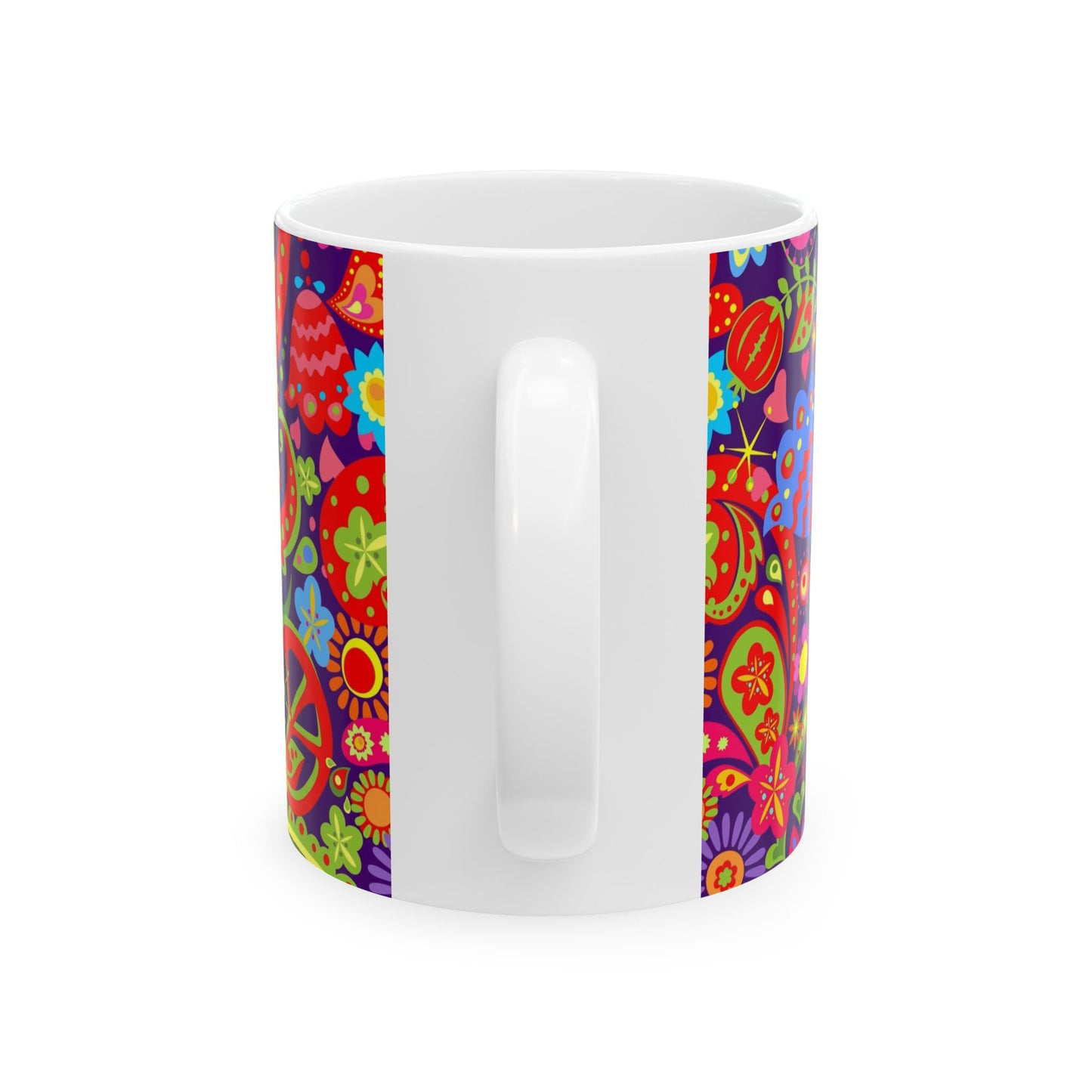 Colorful Peace-Themed Ceramic Mug