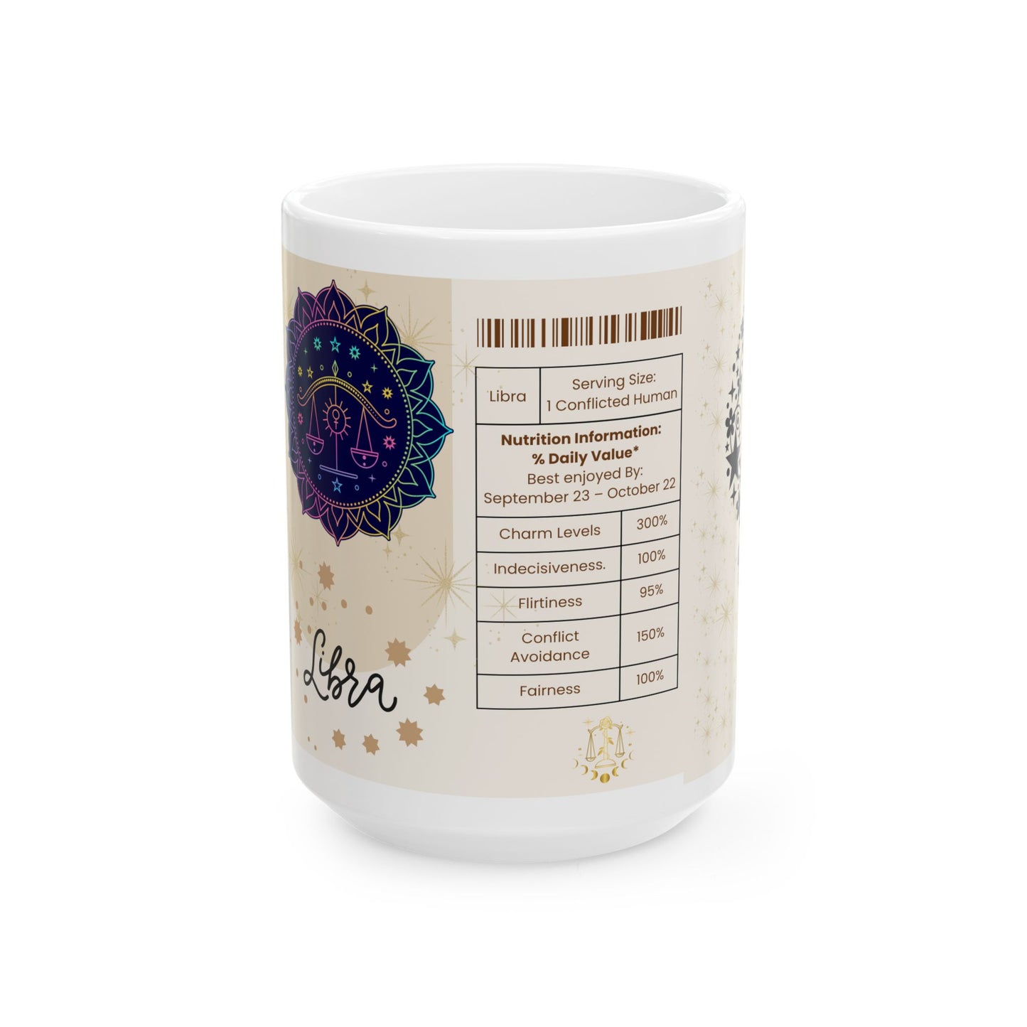 Libra Zodiac Ceramic Mug | Astrology Gift, Horoscope Mug, Spiritual Drinkware, Astrology Kitchen Decor, Personalized Birthday Gift
