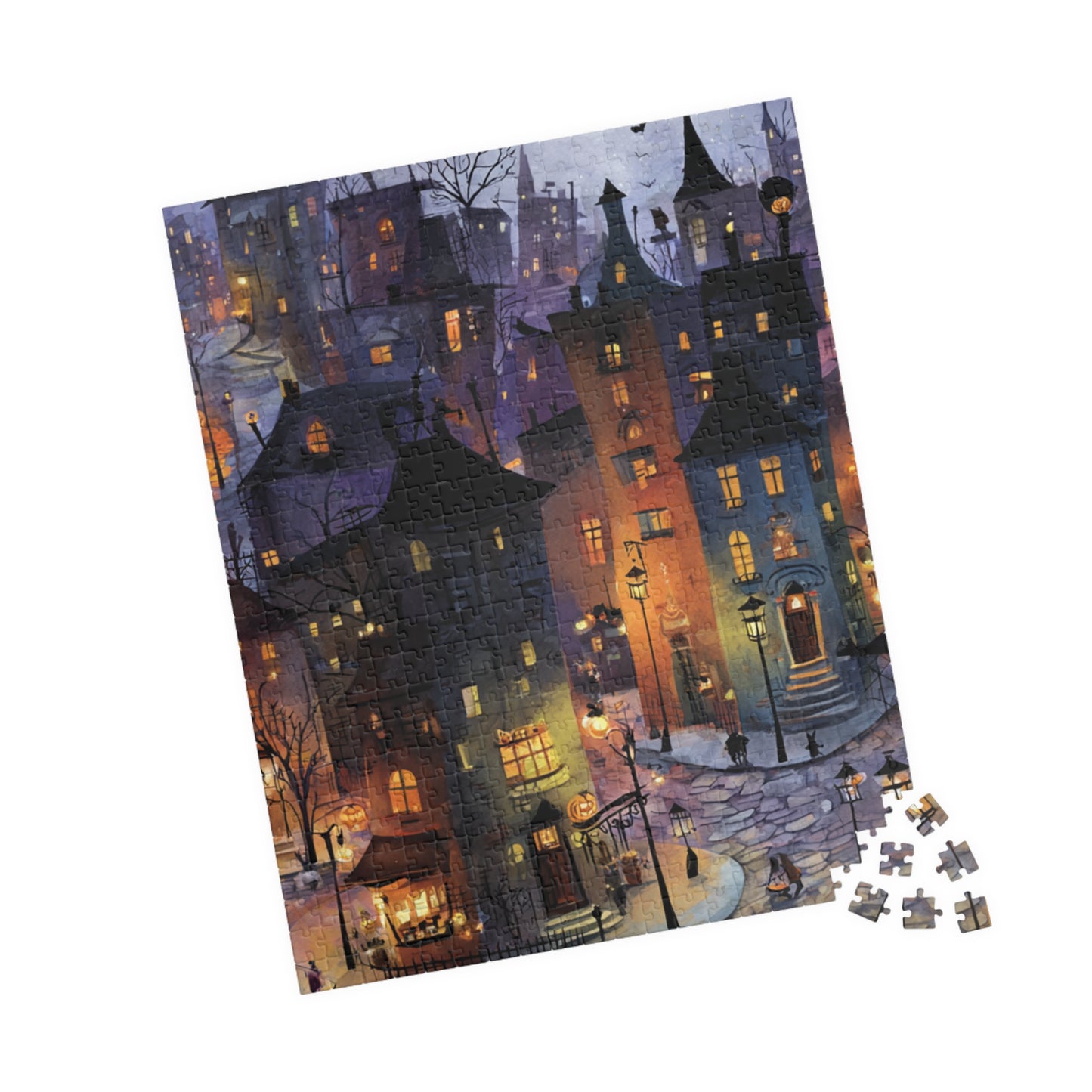 Spookington Village Puzzle Collection, Trick-or-Treaters & Creepy Halloween Village Jigsaw Puzzle, 110 | 252 | 520 | 1014-piece