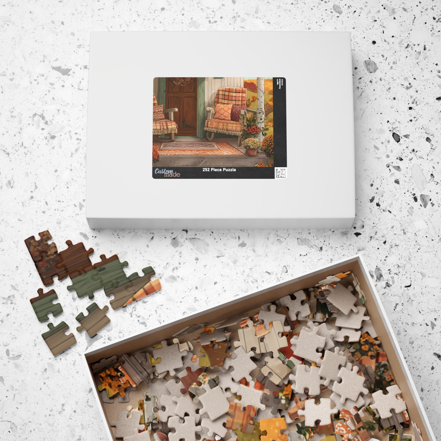 Autumn Porch Puzzle – Cozy Fall Front Porch Jigsaw (110/252/520/1014 pcs)