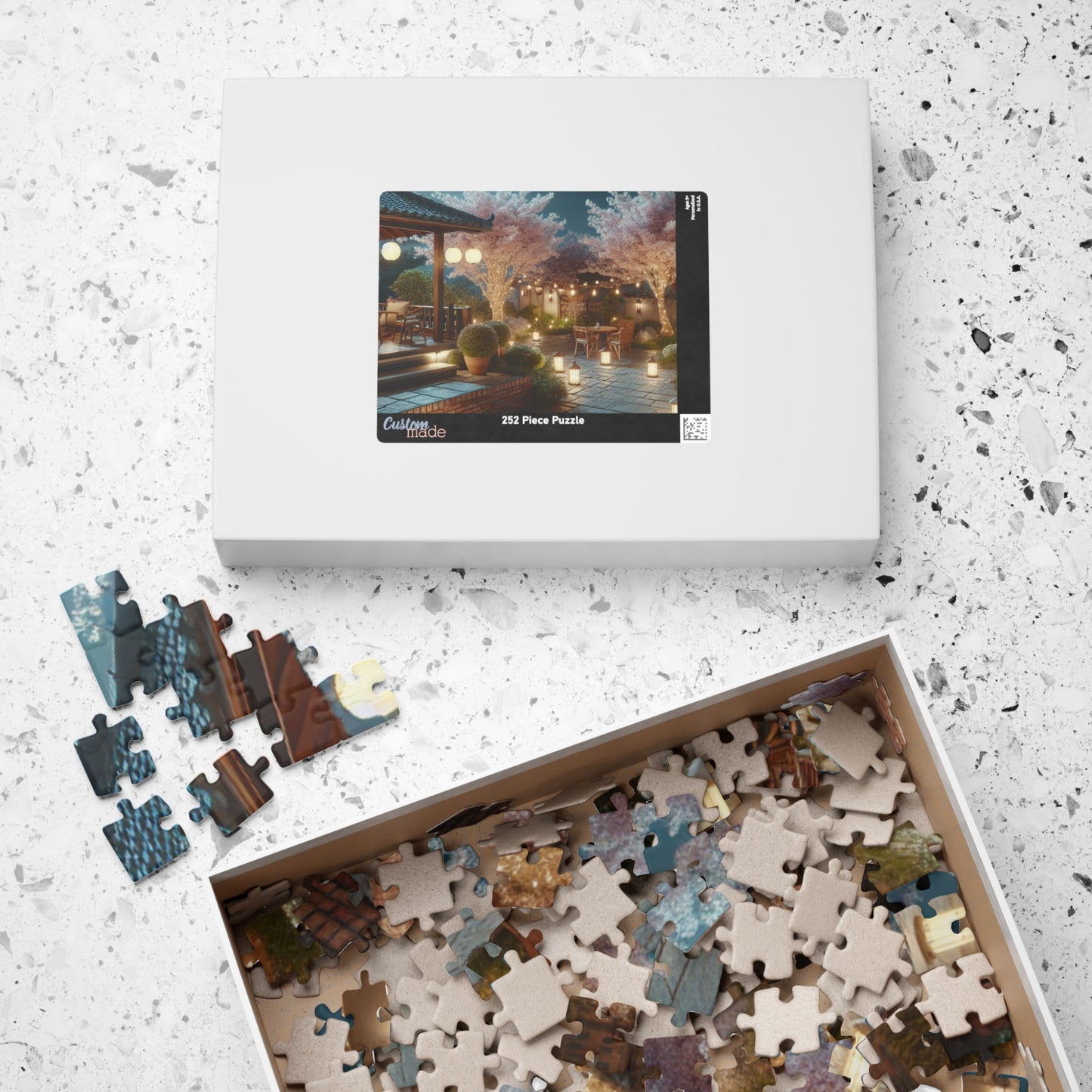 Midnight Blossom Porch-Cherry Blossom Jigsaw Puzzle