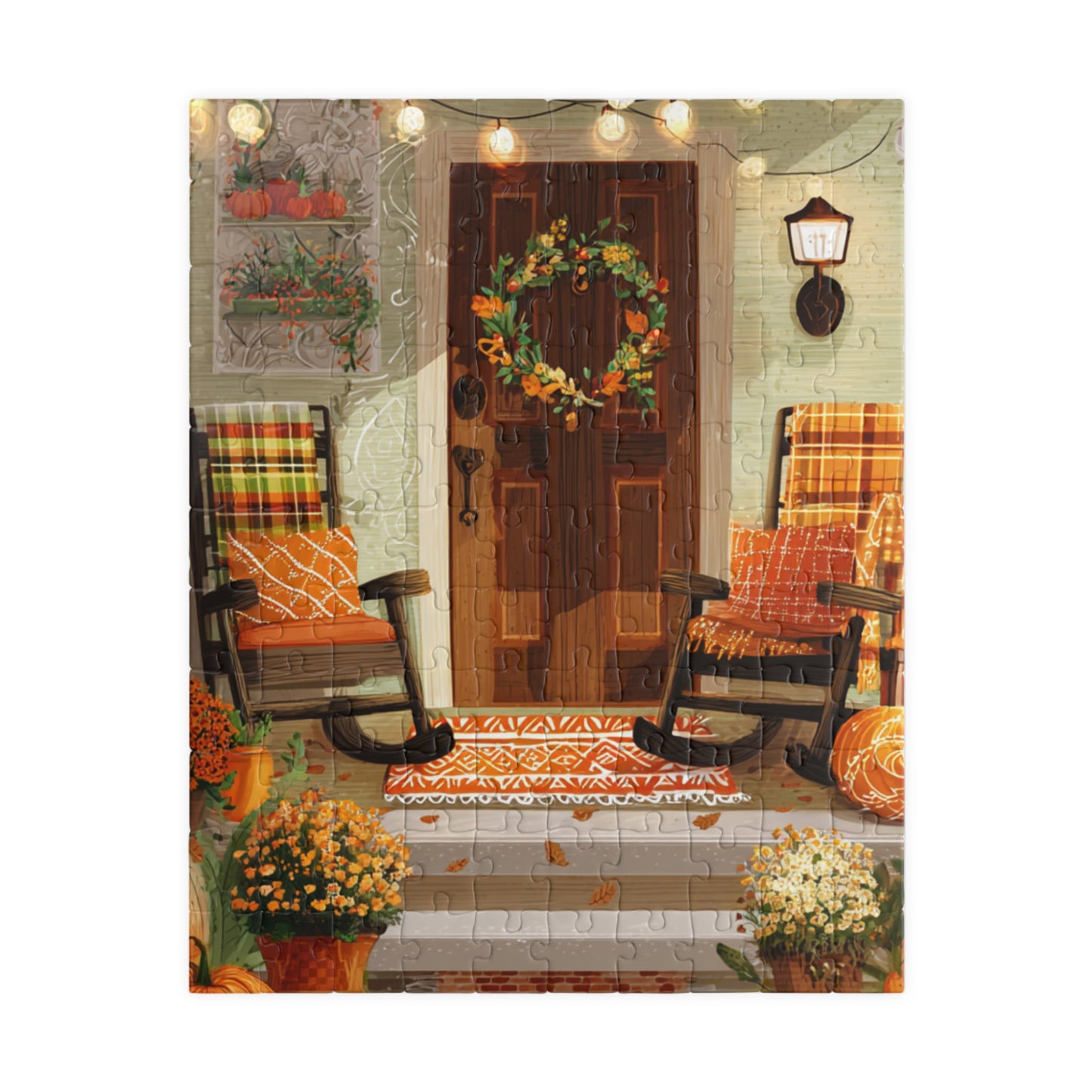 Autumn Porch Puzzle — 520/1014-Piece Fall Jigsaw with Cozy Harvest Doorway Scene