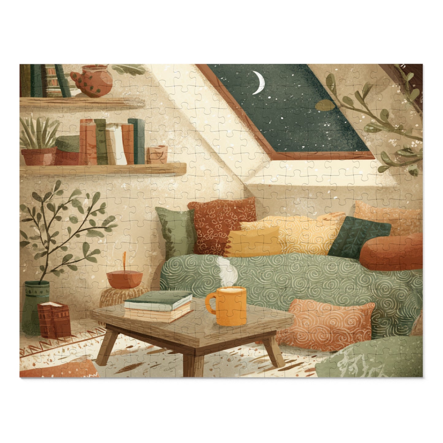 Cozy Night In Jigsaw Puzzle with Tin — 500‑Piece Reading Nook Puzzle