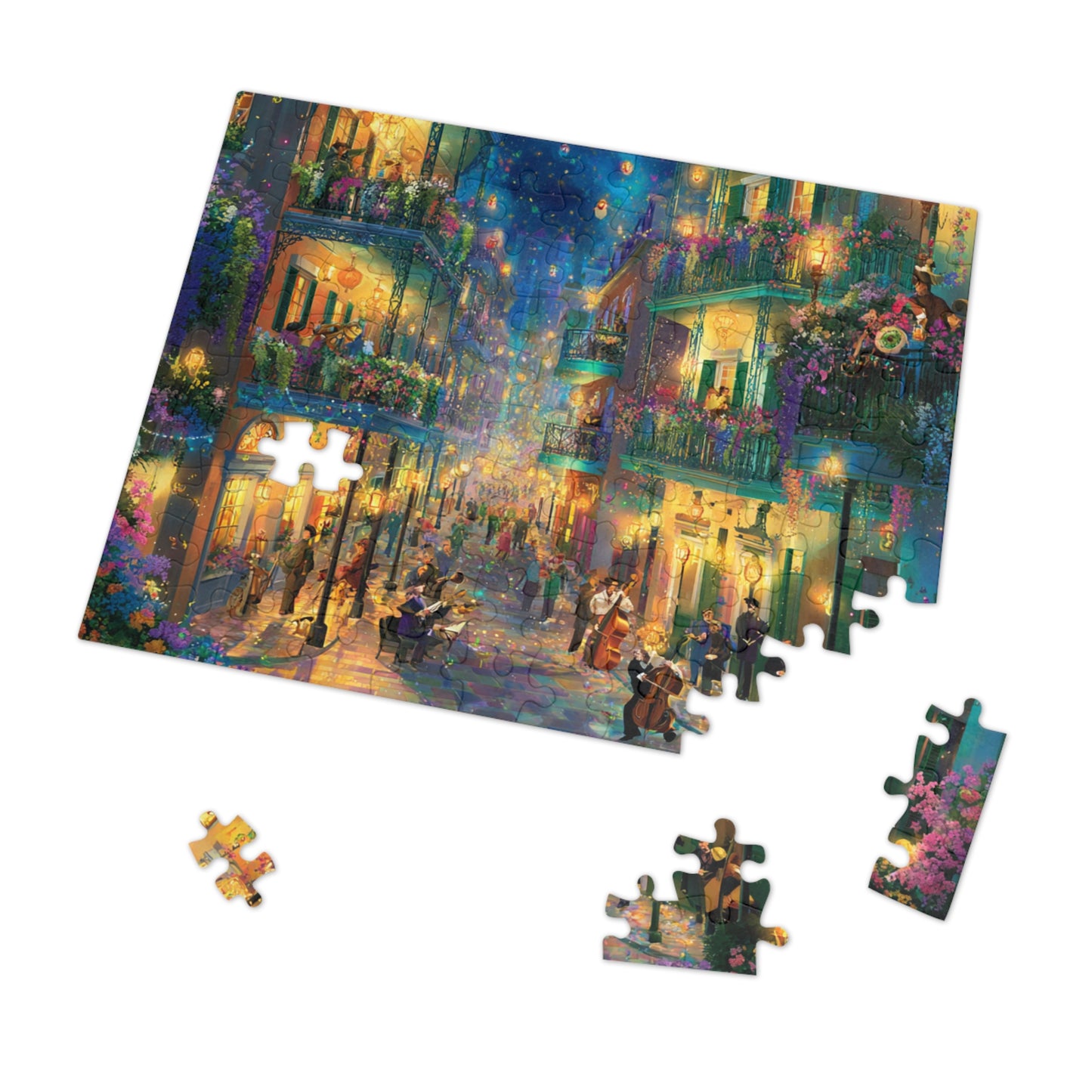 New Orleans Jazz on the Street Jigsaw Puzzle with Tin