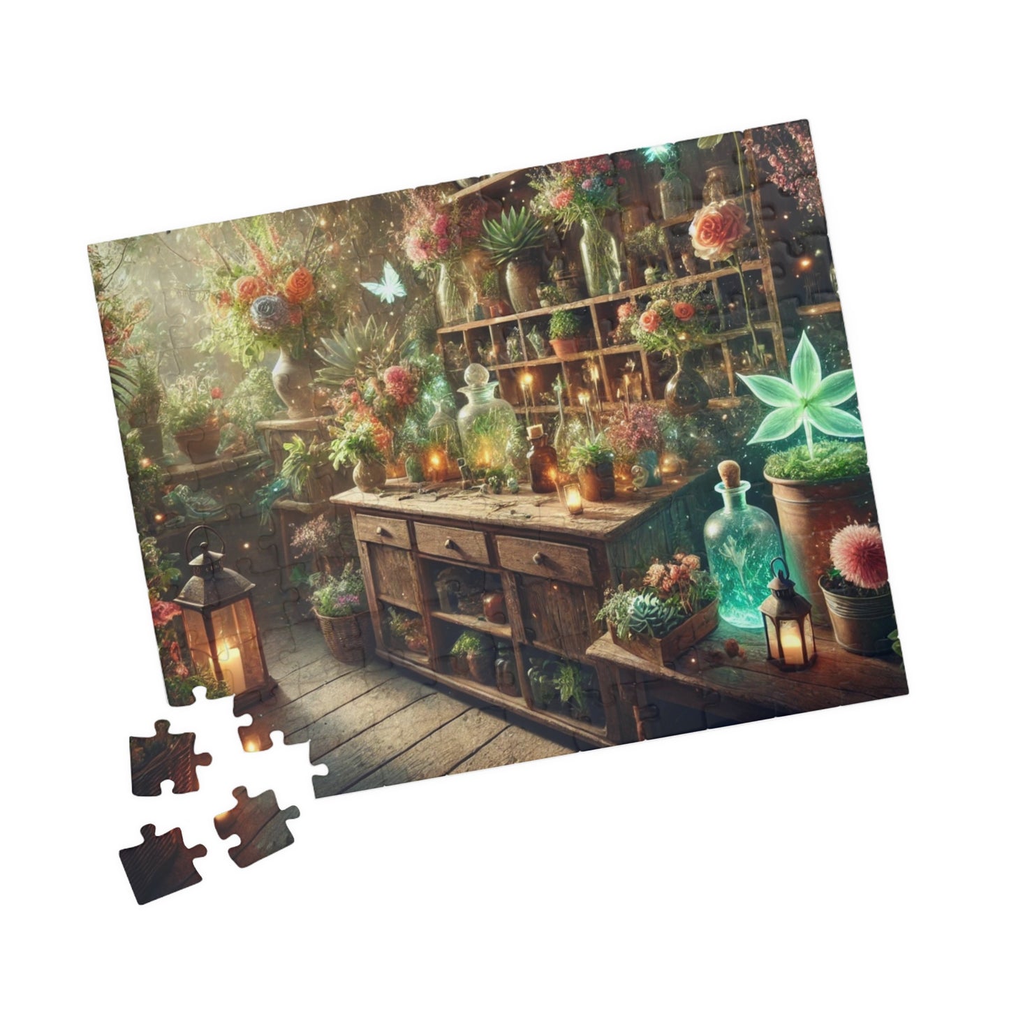 The Magical Flower Shop Puzzle (110, 252, 520, 1014-piece), Magical flower puzzle for adults, gifts for her