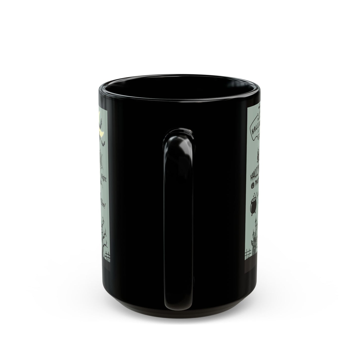 Halloween-Themed Black Mug, Spooky Coffee Cup, Ideal for Halloween Parties, Boo Lover Gift, Autumn Decor