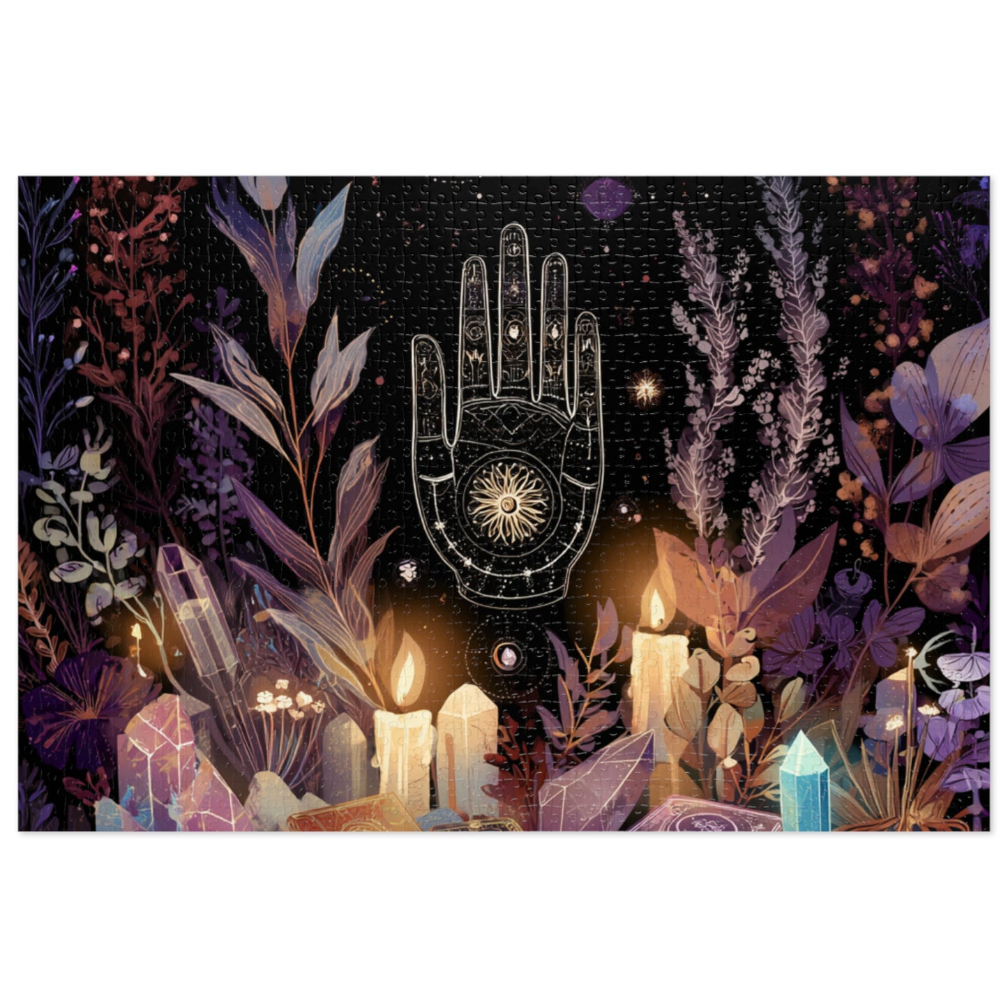 Celestial Secrets Puzzle, Astrology, Palm Reading & Crystal Magic Jigsaw Puzzle in a tin, Astrology gift, Mystical Gift