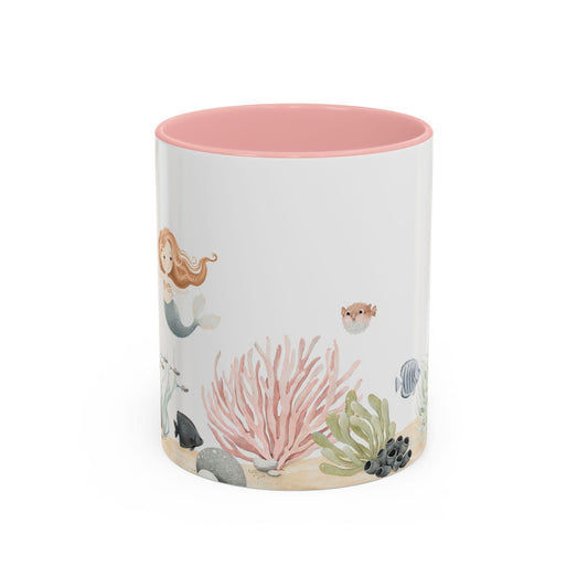 Mermaid-Themed Accent Coffee Mug, Ocean Decor, Underwater Fantasy Gift, Sea Creature Lover, Unique Kitchenware, Beach House Mug