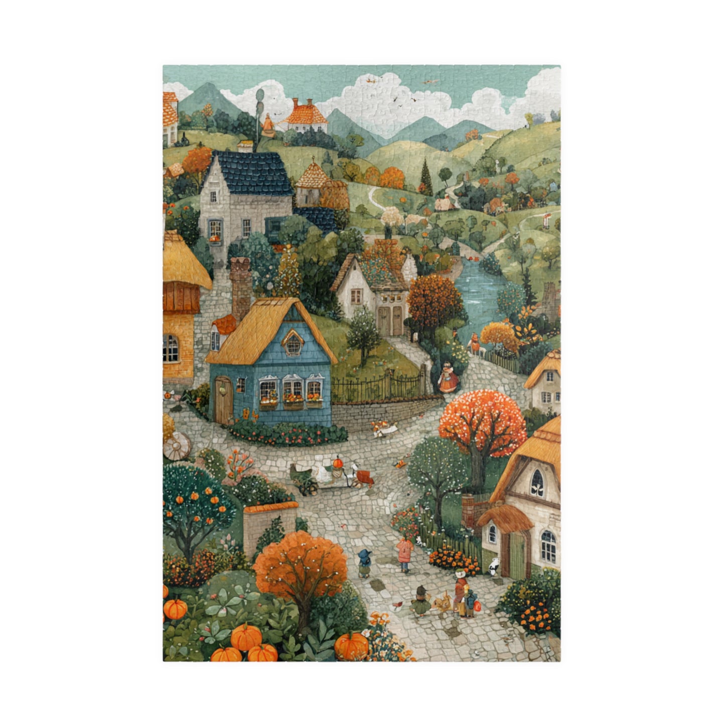 Cozy Village Countryside Jigsaw Puzzle — Autumn Scenic 110/252/520/1014 pc