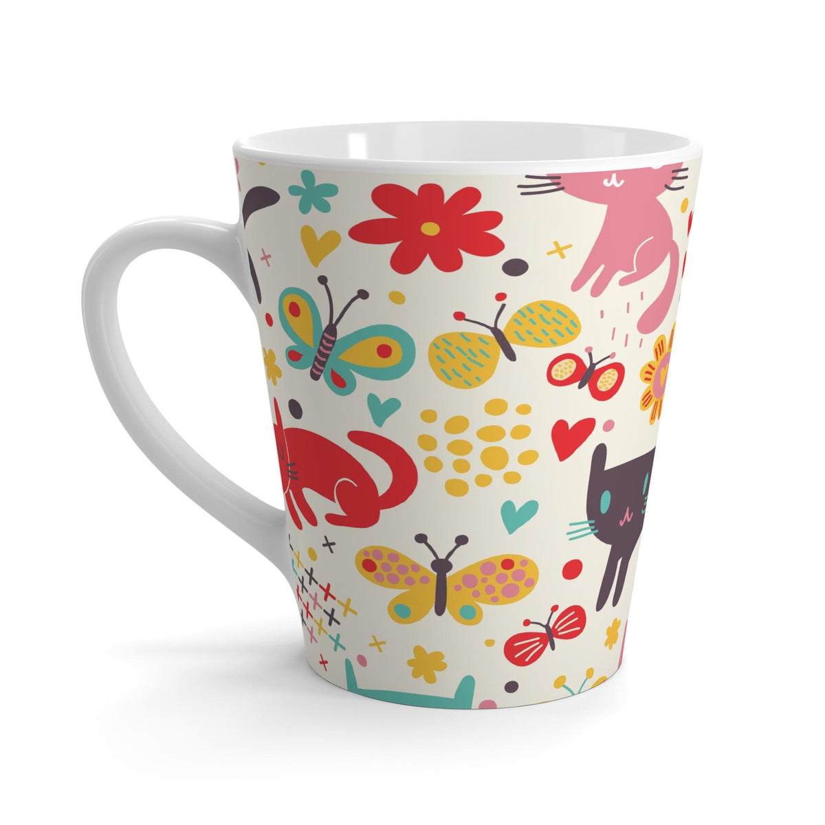 Whimsical Cat Latte Mug - Cute Coffee Cup for Cat Lovers, Charming Gift for Pet Owners, Perfect for Birthdays, Mother's Day, Housewarming