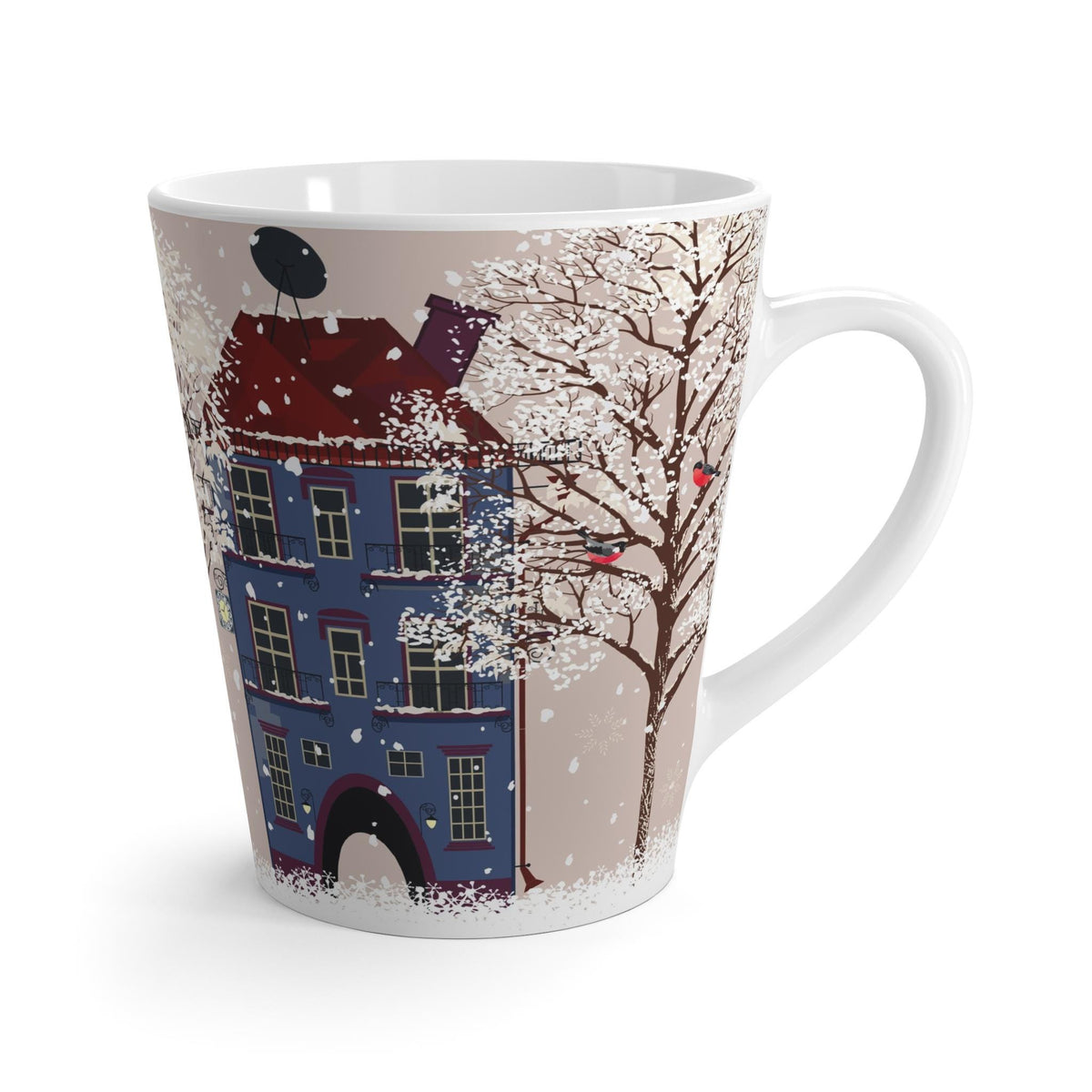 Winter Wonderland Latte Mug, Cozy Christmas Drinkware, Holiday Coffee Cup, Snowy Scene Mug, Perfect Gift for Hot Beverages