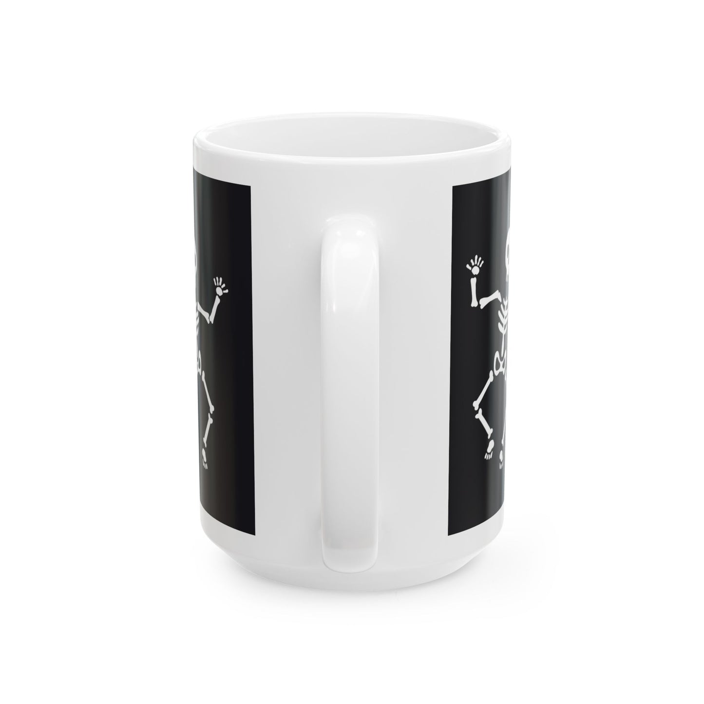 Skeleton Dance Ceramic Mug: Fun Halloween Gift, Coffee Cup, Party Decor, Spooky Season, 11 oz and 15 oz mugs