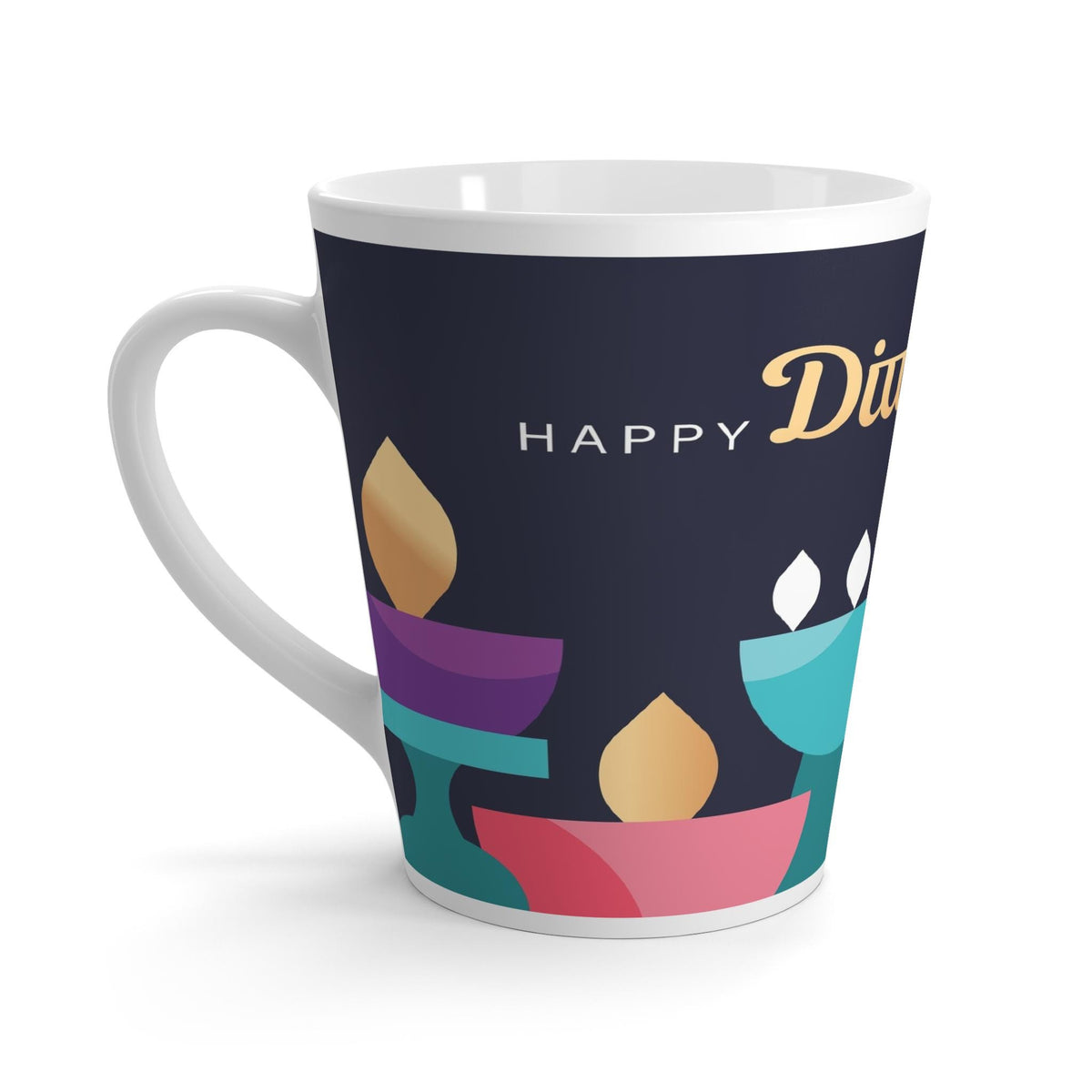 Happy Diwali Latte Mug, Festive Coffee Cup with Colorful Design, Perfect Gift for Diwali Celebrations & Festivals of Light, 12oz