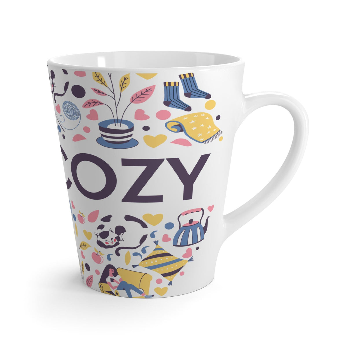 Cozy Latte Mug with Fun Designs, Perfect for Cuddly Nights, Gift for Crafters and Coffee Lovers, Stay Cozy Mug, Home Decor, Artisanal [...]