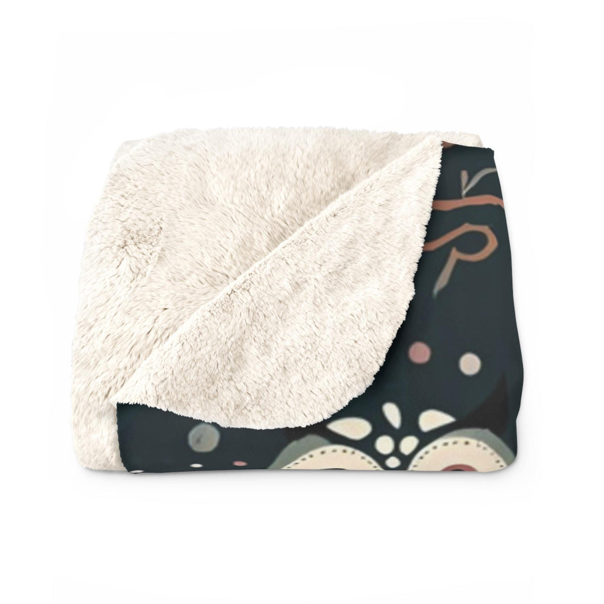 Whimsical Owl Sherpa Fleece Blanket | Cozy Winter Throw | Soft Owl Blanket Gift | Snowflake & Pine Tree Decor | Warm Plush Throw
