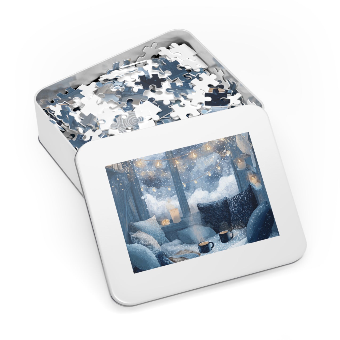 Snowy Window Glow Cozy Winter Night Hygge Jigsaw for Relaxing Evenings & Holiday Gifts