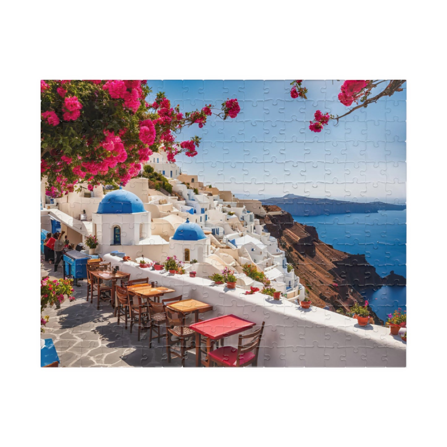 Santorini Scenic Puzzle - 110, 252, 520, 1014-piece, Perfect gift for travel lovers, Home decor, Family game night, Mindfulness activity,